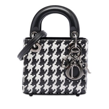 Micro Calfskin Houndstooth Embossed Macro Lady Dior