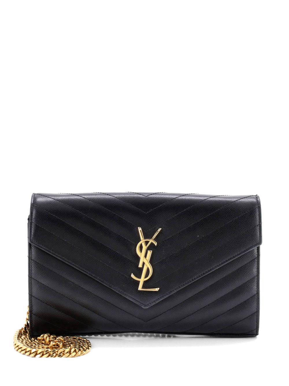 Classic Monogram Wallet on Chain Matelasse Chevron Leather Medium crossbody bag