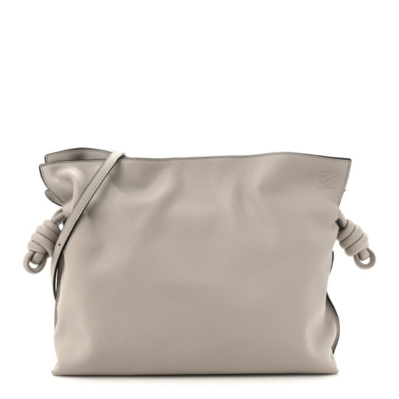 Loewe Mellow Nappa Medium Flamenco Knot Clutch Ghost