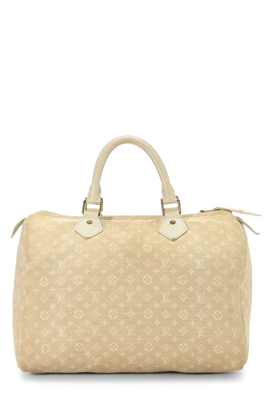 Louis Vuitton White Mini Lin Speedy 30