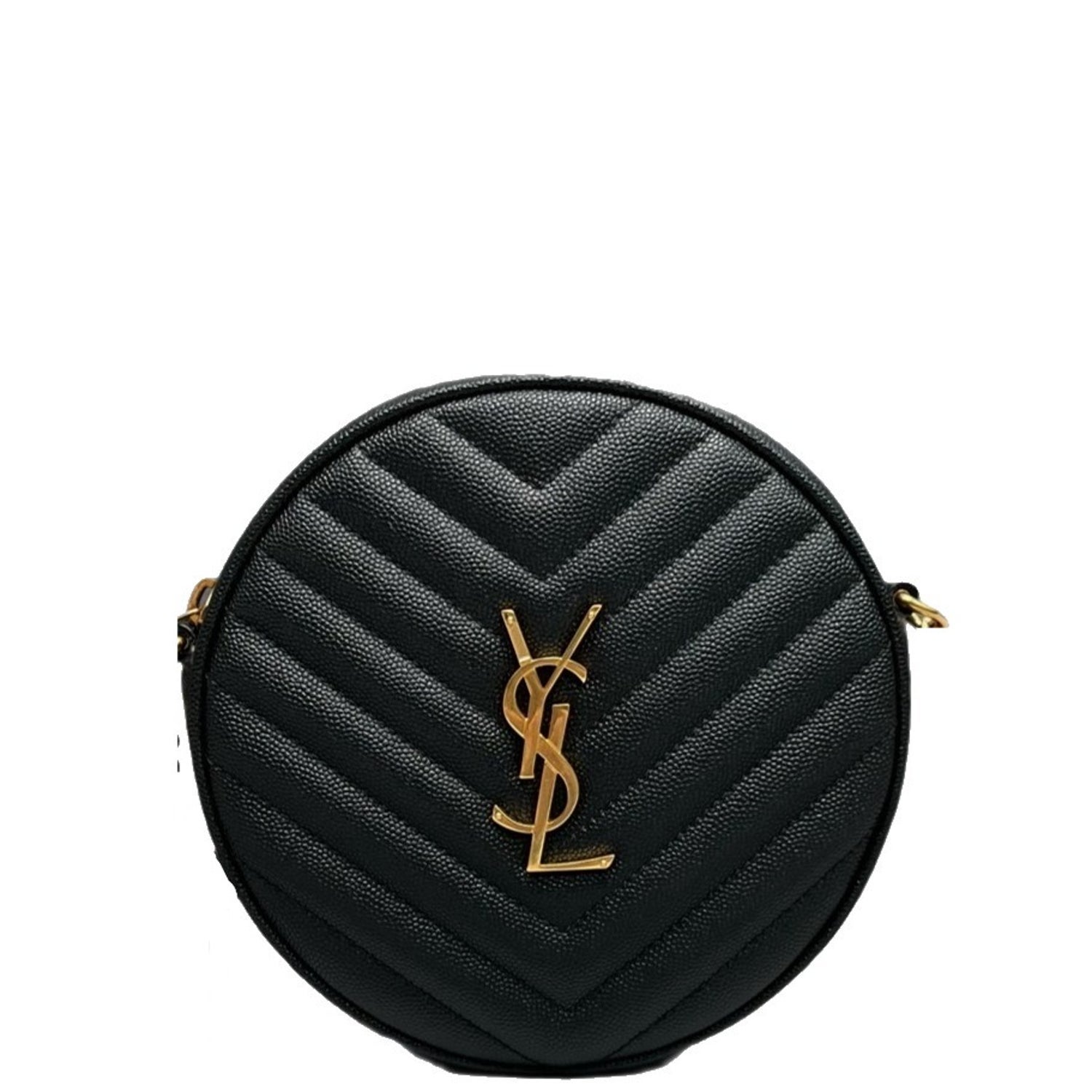 Saint Laurent Calfskin Vinyle Round Camera Mini