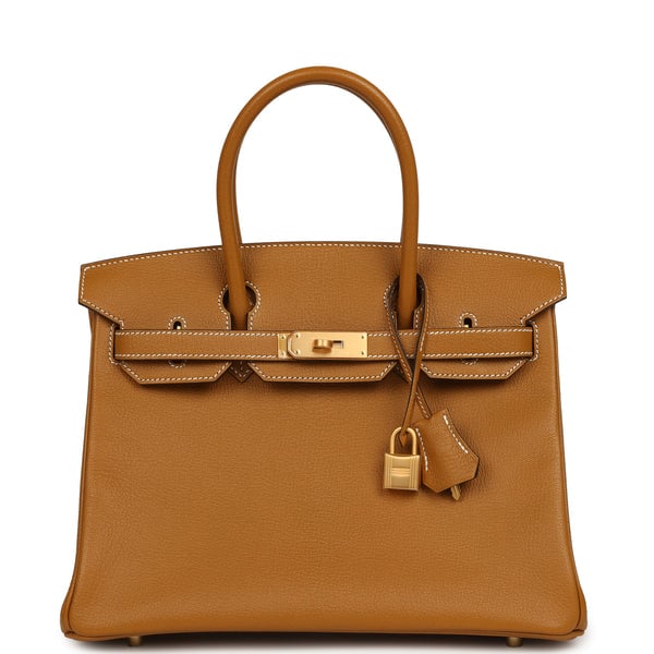 Hermes Pre-owned Hermes Special Order (HSS) Birkin 30 Caramel Verso Chèvre Brushed Gold Hardware