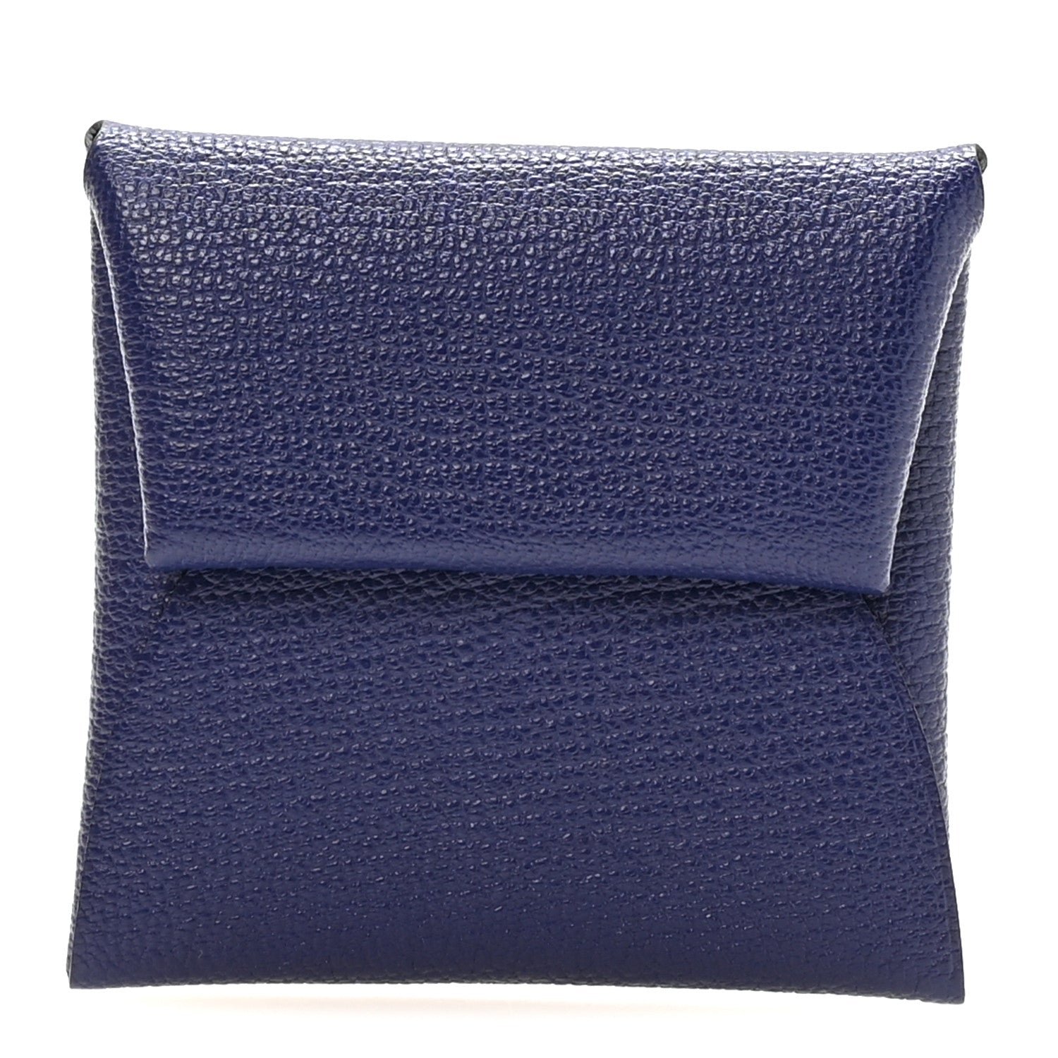 Hermes Hermes Chevre Mysore Bastia Coin Purse Bleu Encre