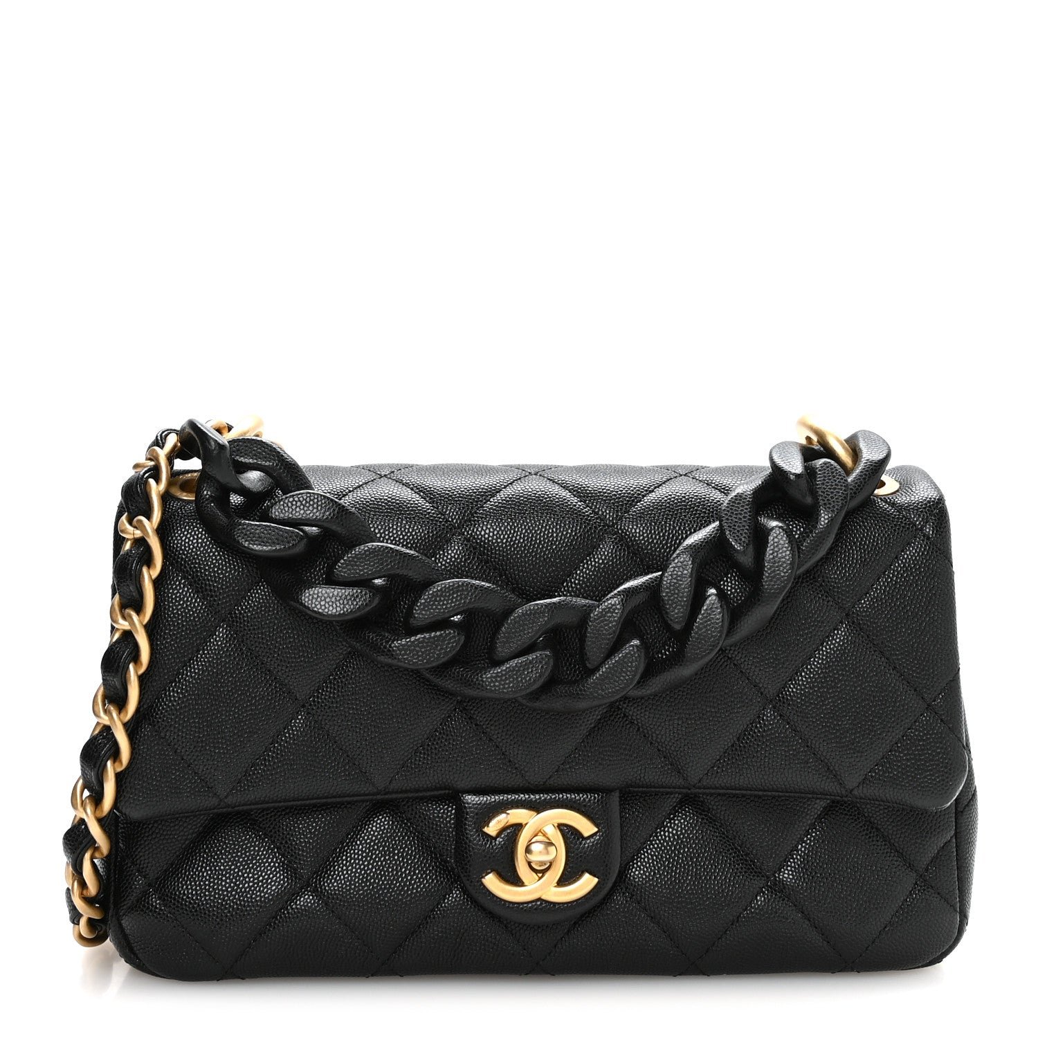 Chanel Caviar Quilted Large Funky Match Flap Black