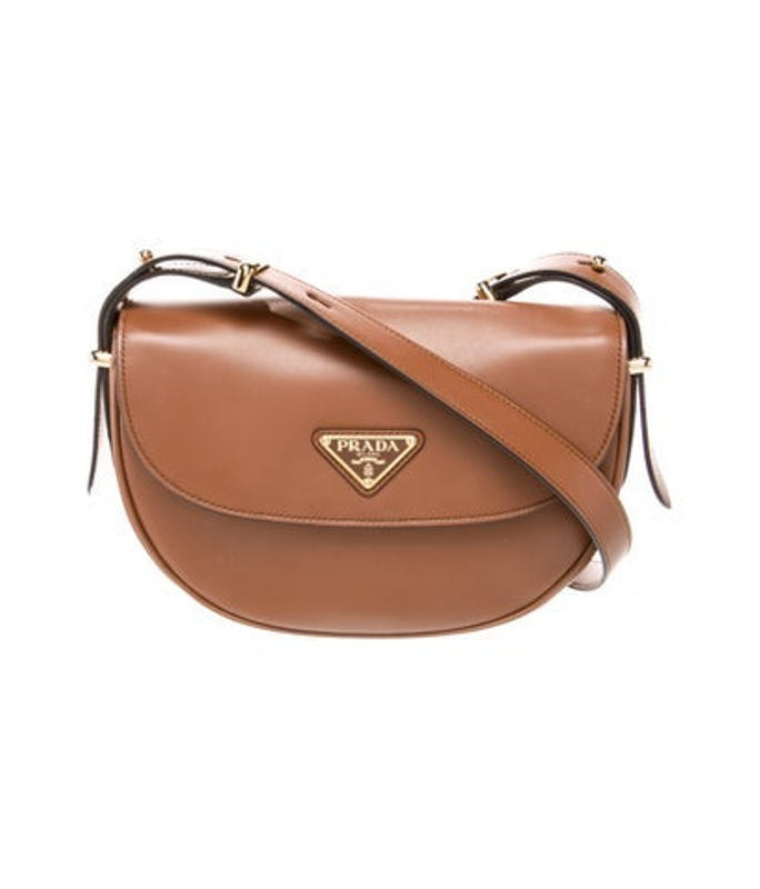 Prada Enameled Metal Triangle Shoulder Bag