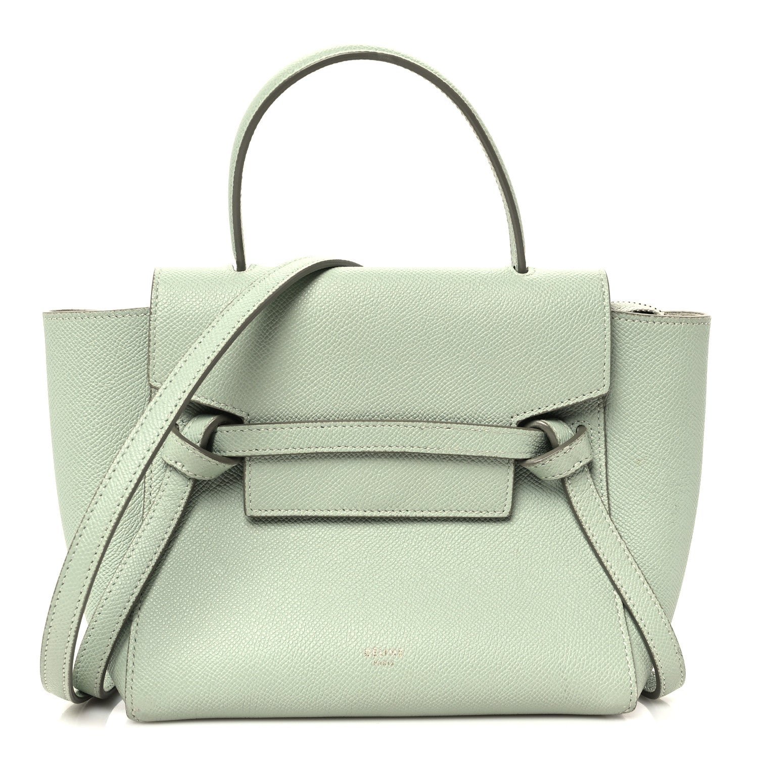 Grained Calfskin Nano Belt Bag Celadon