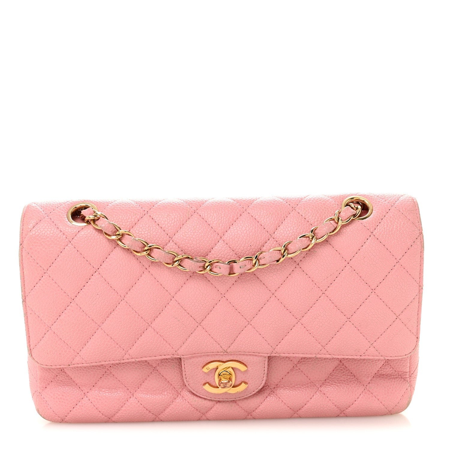 Chanel Caviar Quilted Medium Double Flap Light Pink