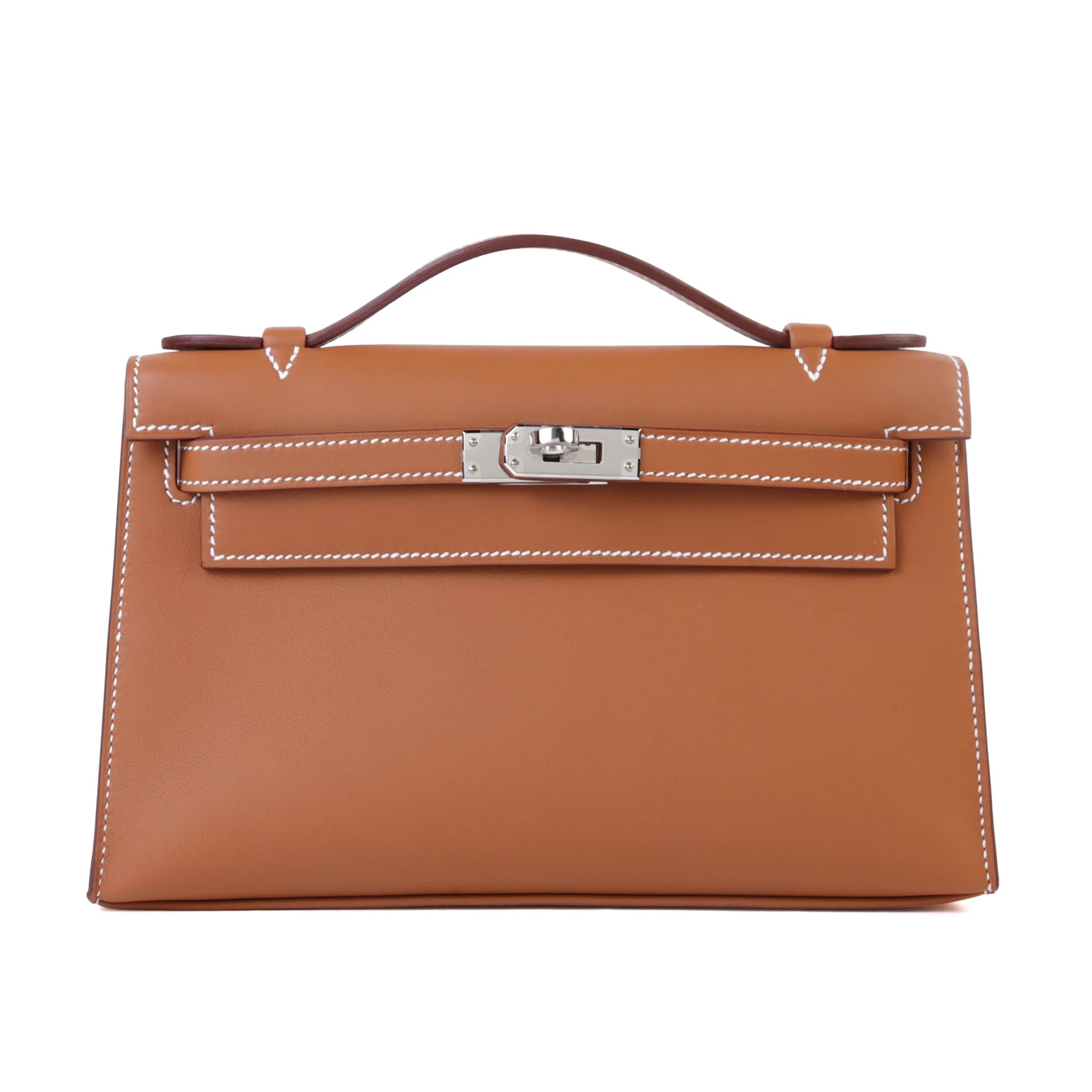 Brand New ( Rank N ) HERMÈS Kelly Pochette Gold (37) Swift Palladium hardware G (2026)