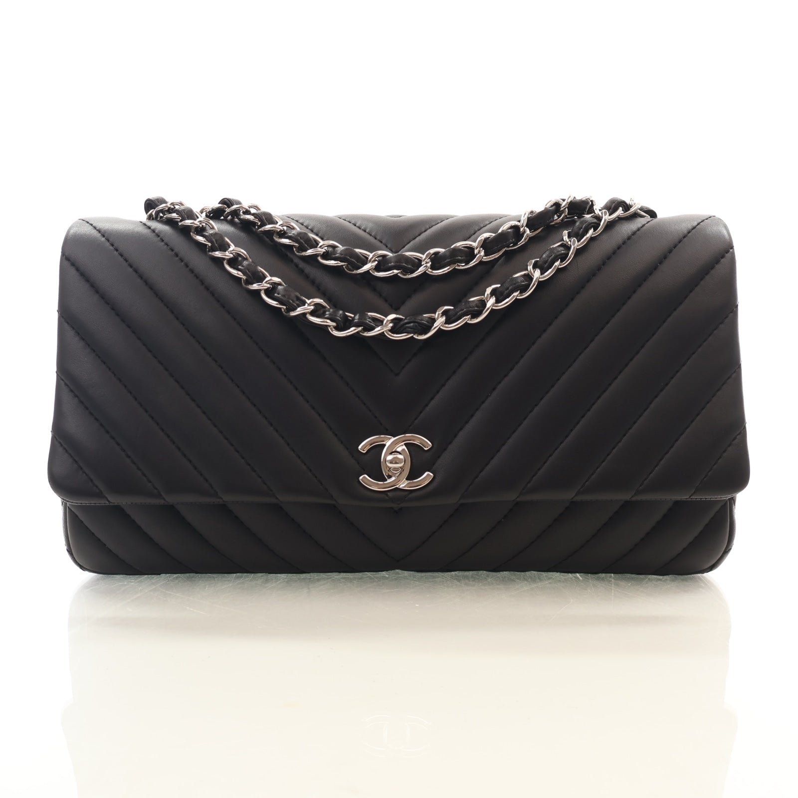 Chanel Jumbo Lambskin Chevron Single Flap Bag