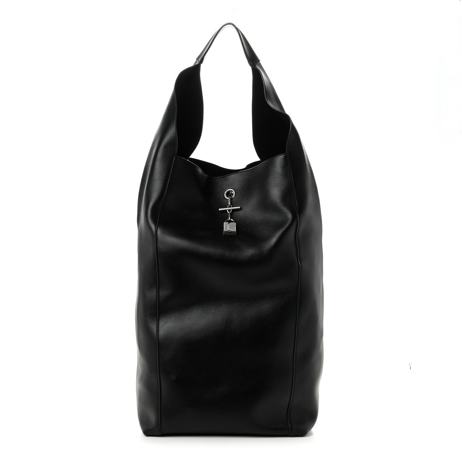 Saint Laurent Supple Calfskin Large Tanger Hobo Black