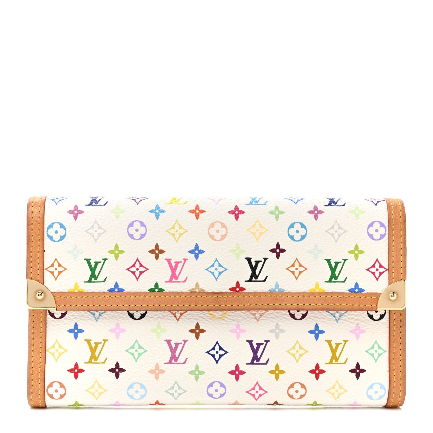 Louis Vuitton Monogram Multicolor Porte Tresor International Wallet White