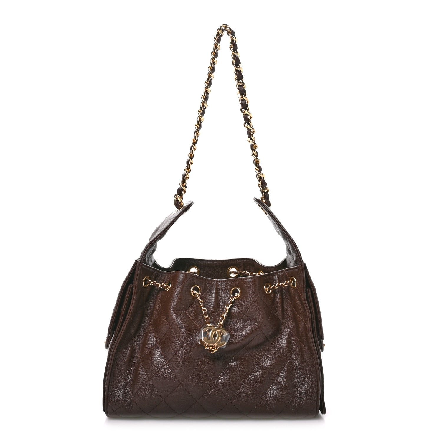 Chanel Caviar Quilted Small Chanel 25 Handbag Dark Brown