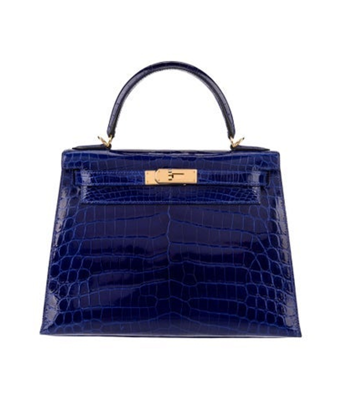 Hermes Shiny Crocodile Kelly Ii Sellier 28