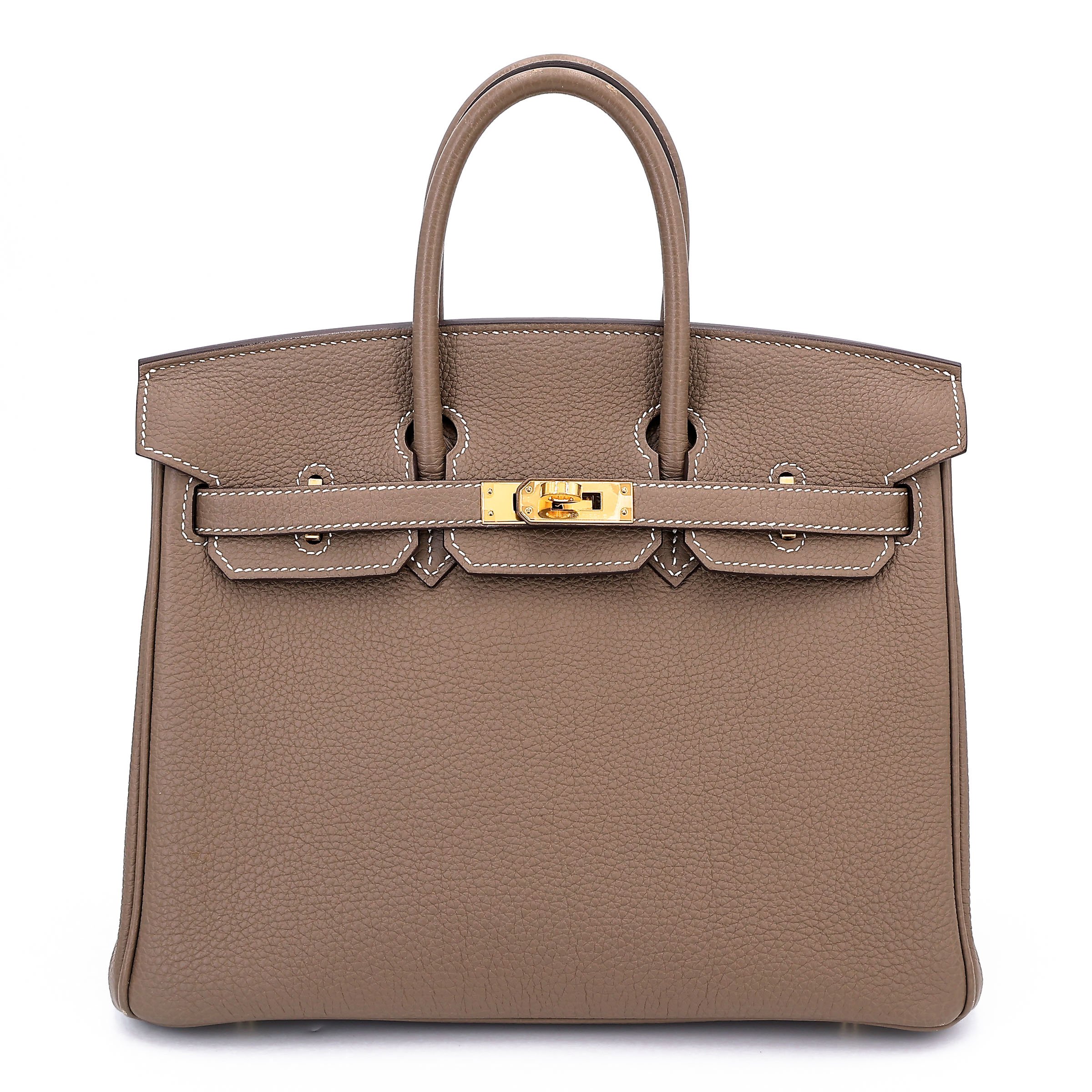 Hermes Very Good ( Rank A) HERMÈS Birkin 25 Etoupe (18) Togo Gold hardware U (2022)
