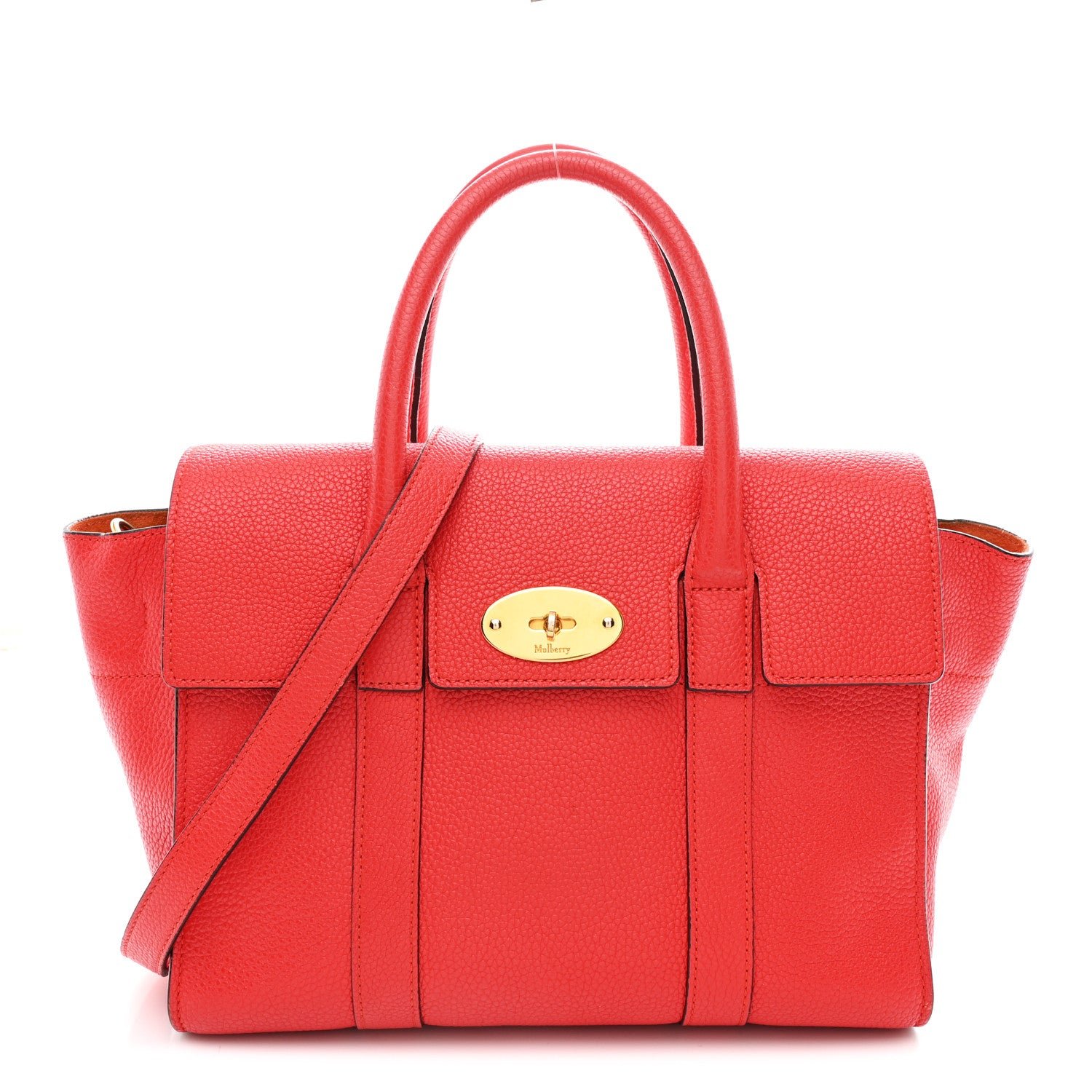 Mulberry Mulberry Classic Grain Small Bayswater Satchel Scarlet Red