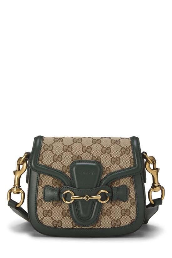 Green Original GG Canvas Lady Web Shoulder Bag Small