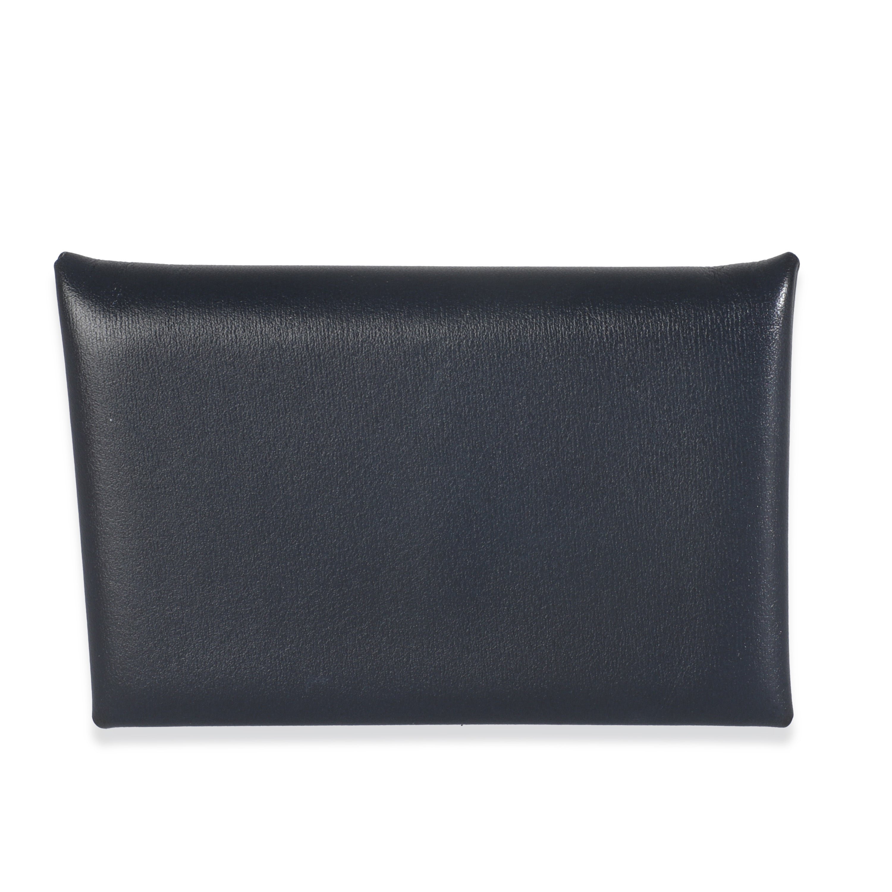 Hermes Bleu Abysse Box Calvi Card Holder
