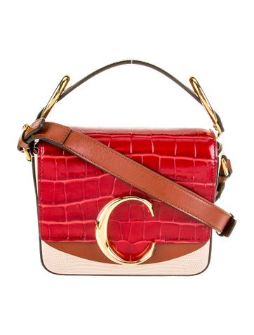 Chloe Embossed Leather Top Handle Bag