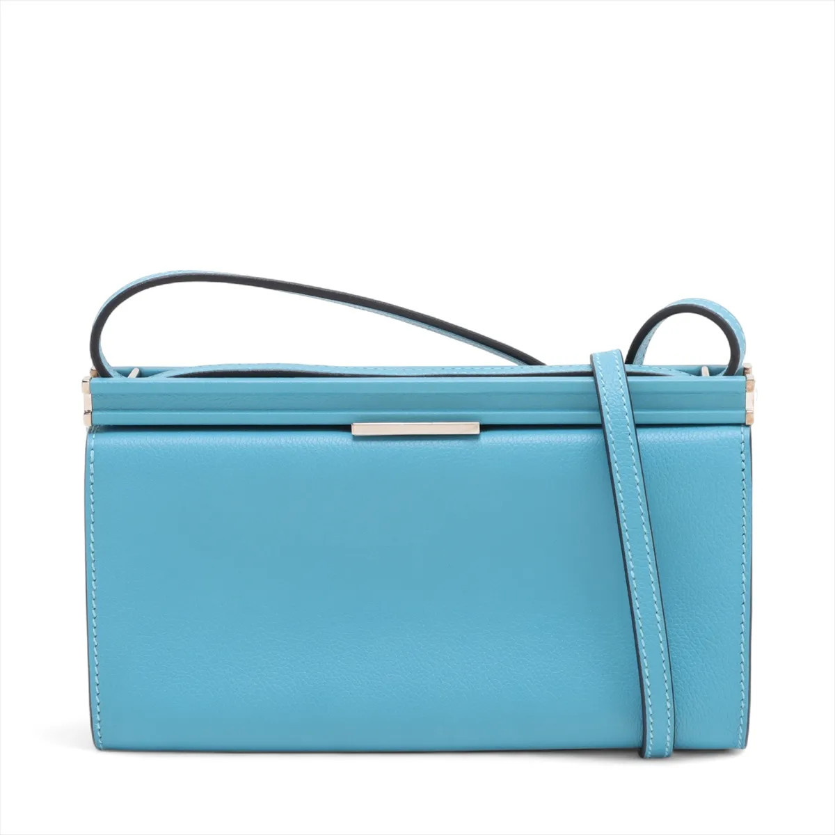 Hermès Clic H 21 Evercolor Blue du nord Silver Metal Fittings