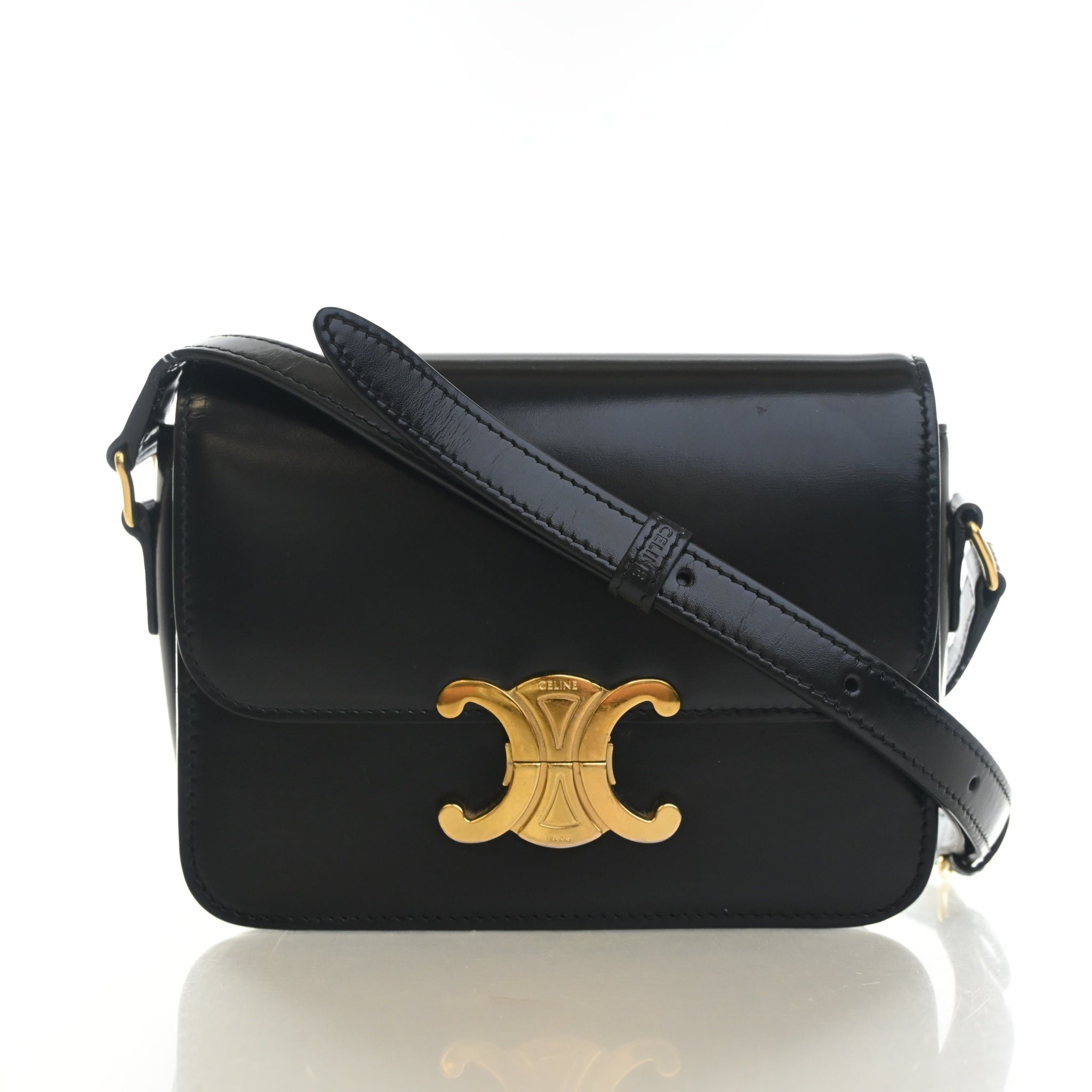 Celine Teen Calfskin Triomphe Flap Bag