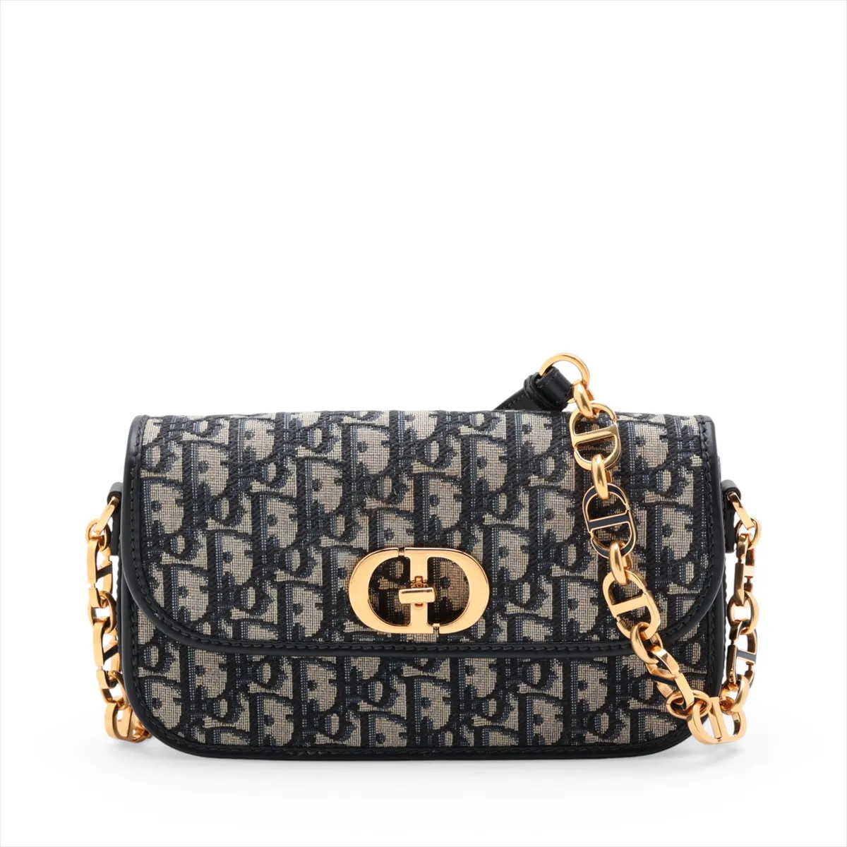 Christian Dior Oblique 30 Montaigne Avenue Canvas & Leather Chain Shoulder Bag N