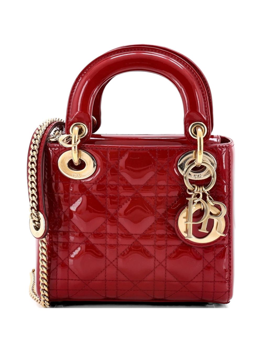 Lady Dior Chain Bag Cannage Quilt Patent Mini satchel