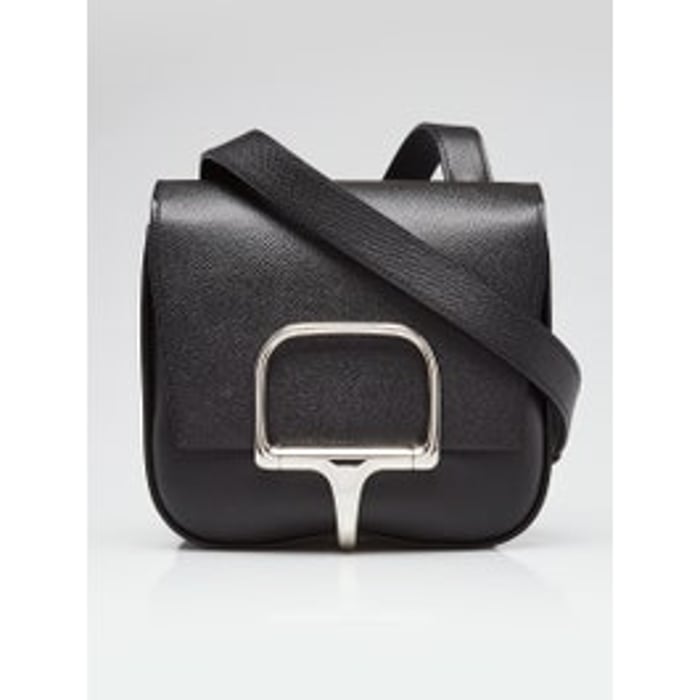 Hermes Hermes Black Epsom Leather Palladium Plated Mini Della Cavalleria Bag