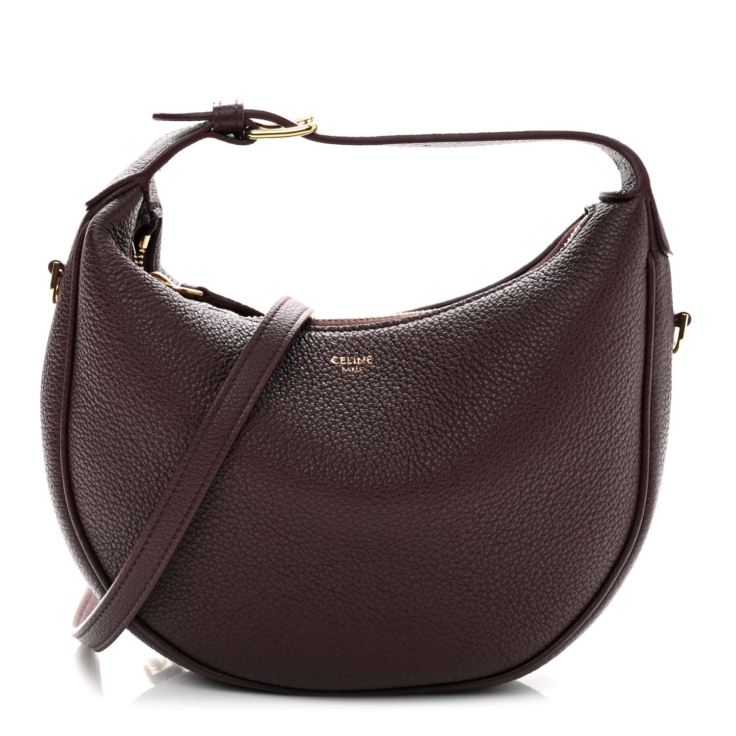 Celine Supple Grained Calfskin Teen Lulu Shoulder Bag Deep Burgundy