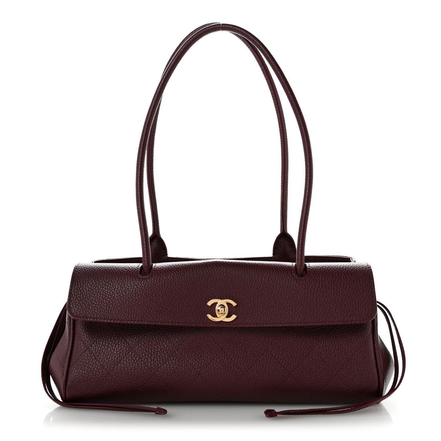 Chanel Grained Calfskin Stitched Urban Essentials Small Shopping Bag Burgundy