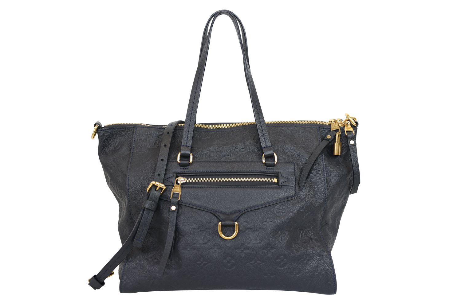 Louis Vuitton Lumineuse GM Handbag, Black Monogram Empreinte Leather and Gold Hardware, Preowned No Dustbag WA001