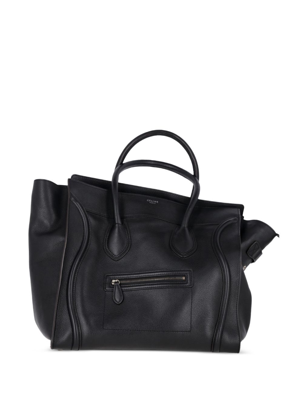 Drummed leather tote bag