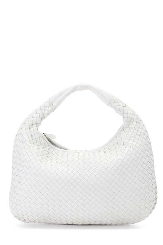 White Intrecciato Veneta Hobo Medium