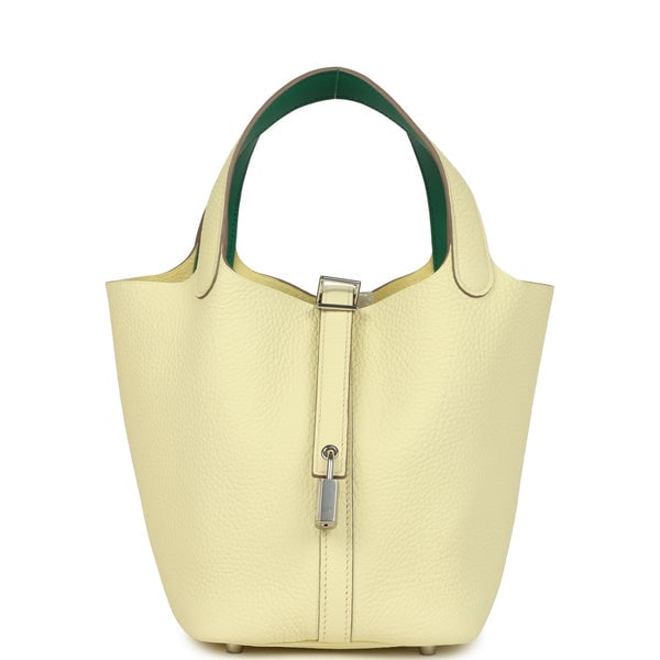 Hermes Hermes Picotin Lock Eclat 18 Jaune Milton Clemence and Vert Vertigo Swift Palladium Hardware