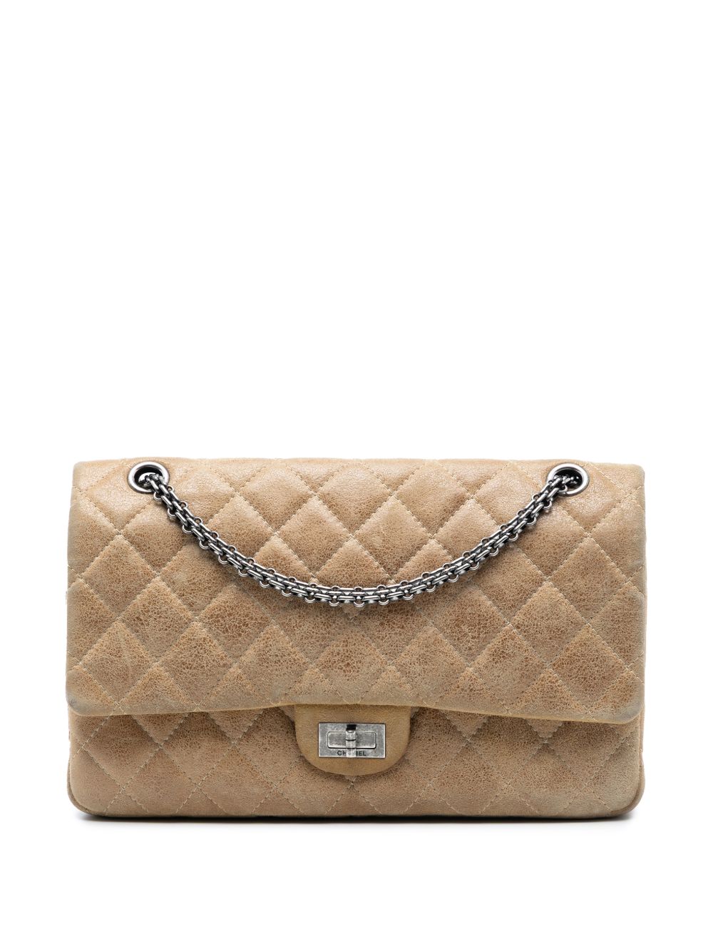 2014 Reissue 2.55 Aged Metallic Calfskin Double Flap 227 shoulder bag