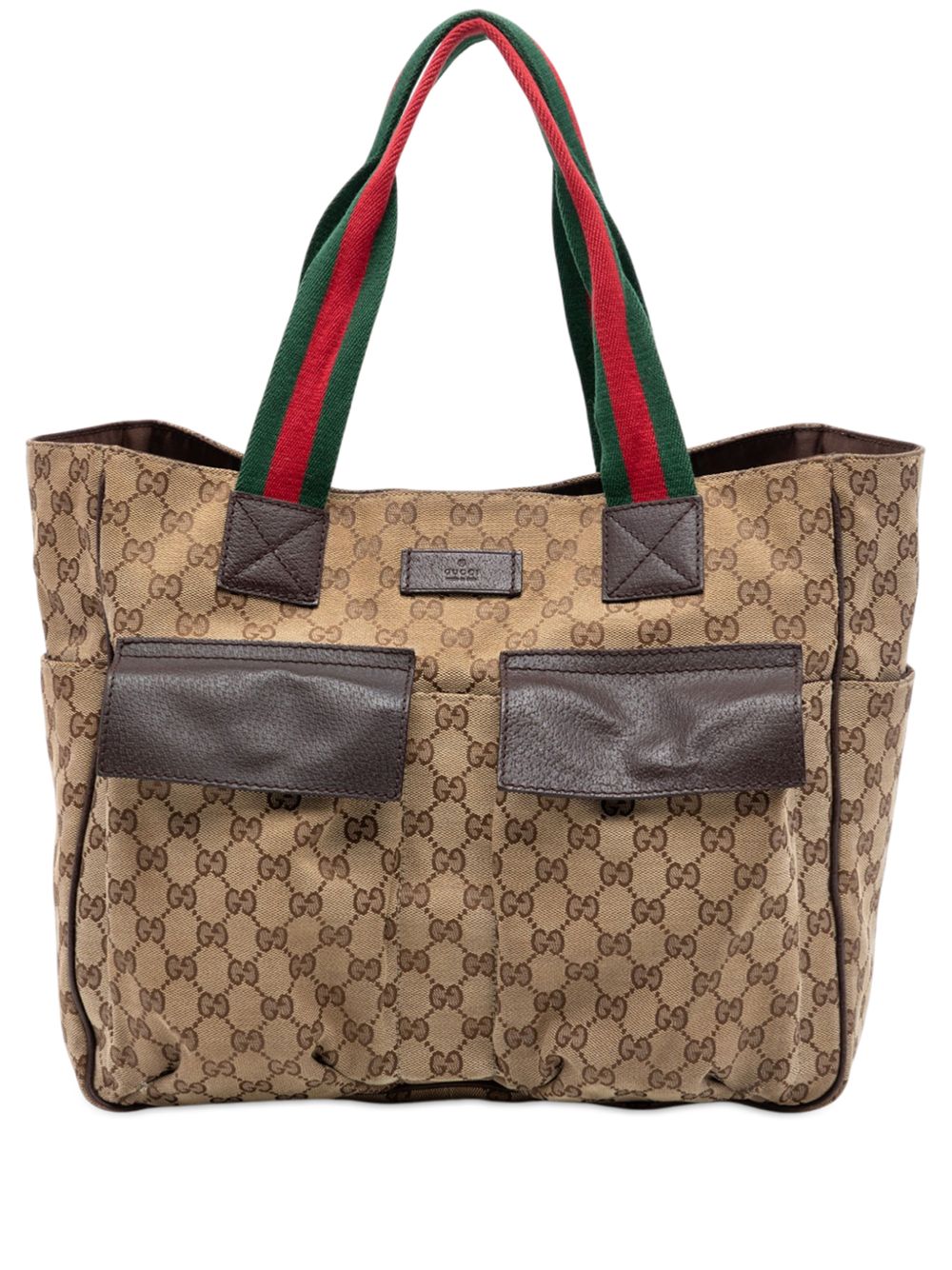 2016-2026 GG Canvas Web Double Pockets tote bag