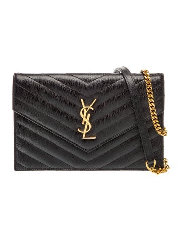 Saint Laurent Chevron Wallet on Chain