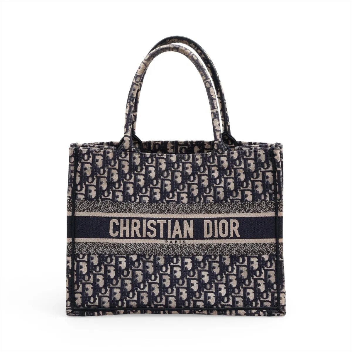 Christian Dior Oblique Book Tote Medium canvas Tote bag Navy Blue
