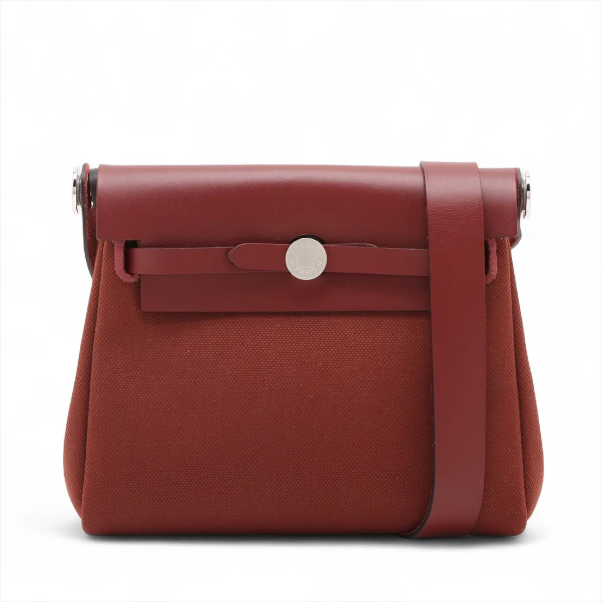 Hermès Herbag Zip 20 Mini Twal military x vash hunter Rouge H Silver Metal Fitti