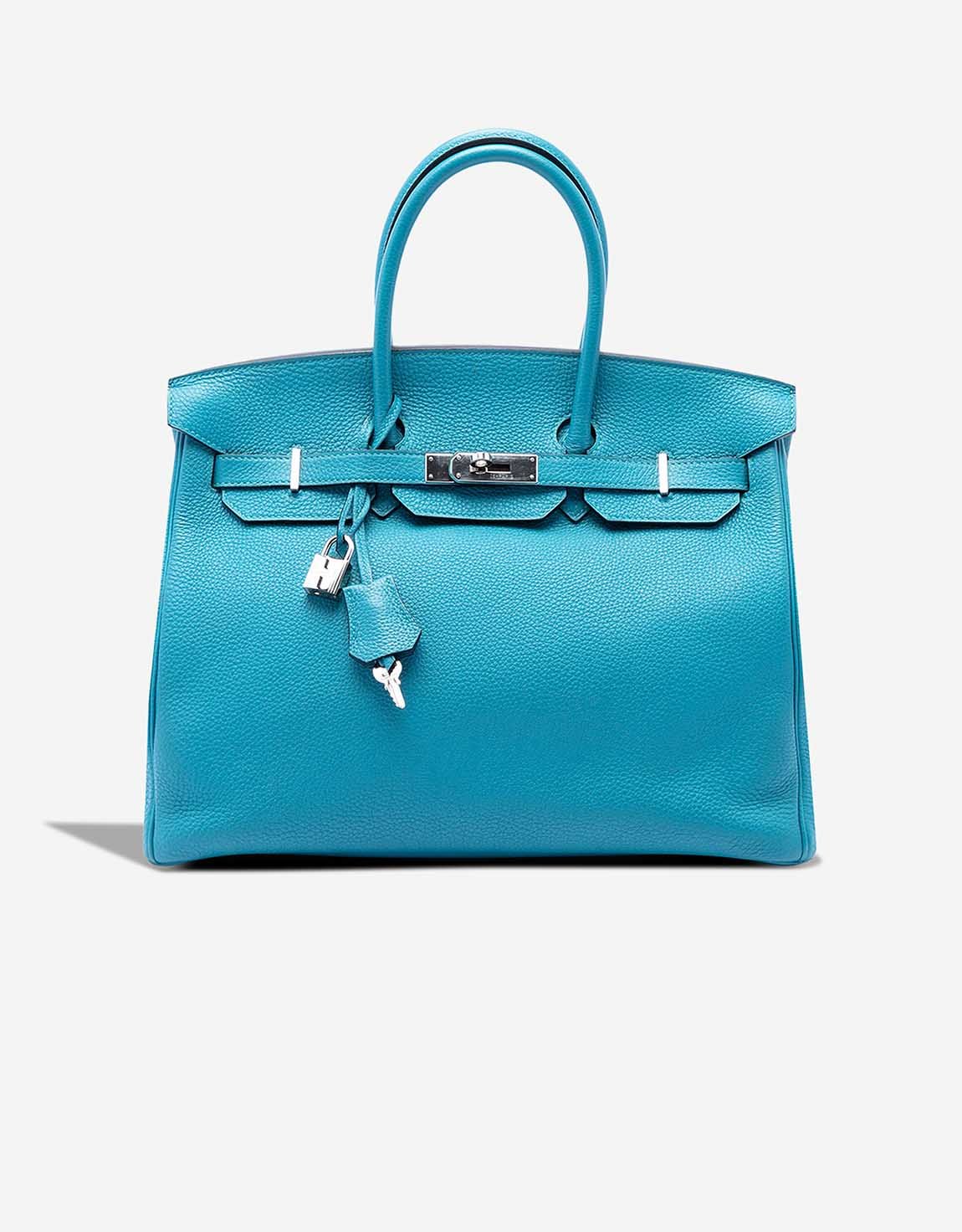 Hermes 
		Kelly 35 Clémence Turquoise    