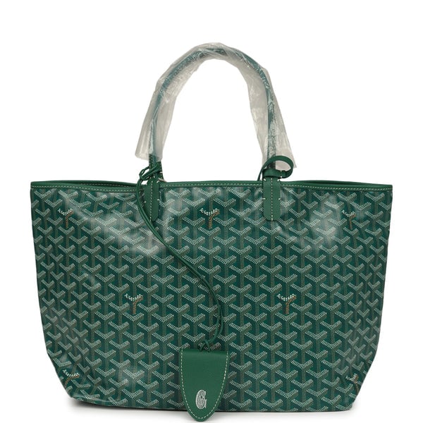Goyard Goyard Goyardine Green Saint Louis PM Tote Bag Palladium Hardware