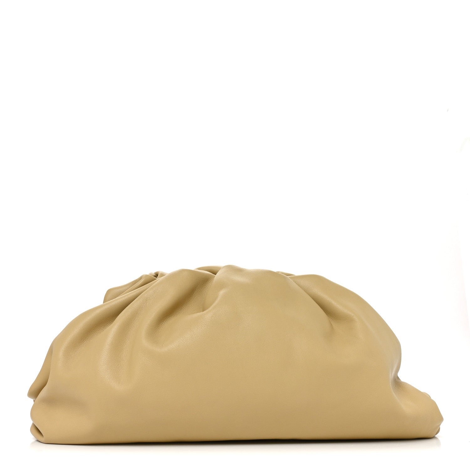 Bottega Veneta Smooth Butter Calf The Pouch Oversized Clutch Tapioca