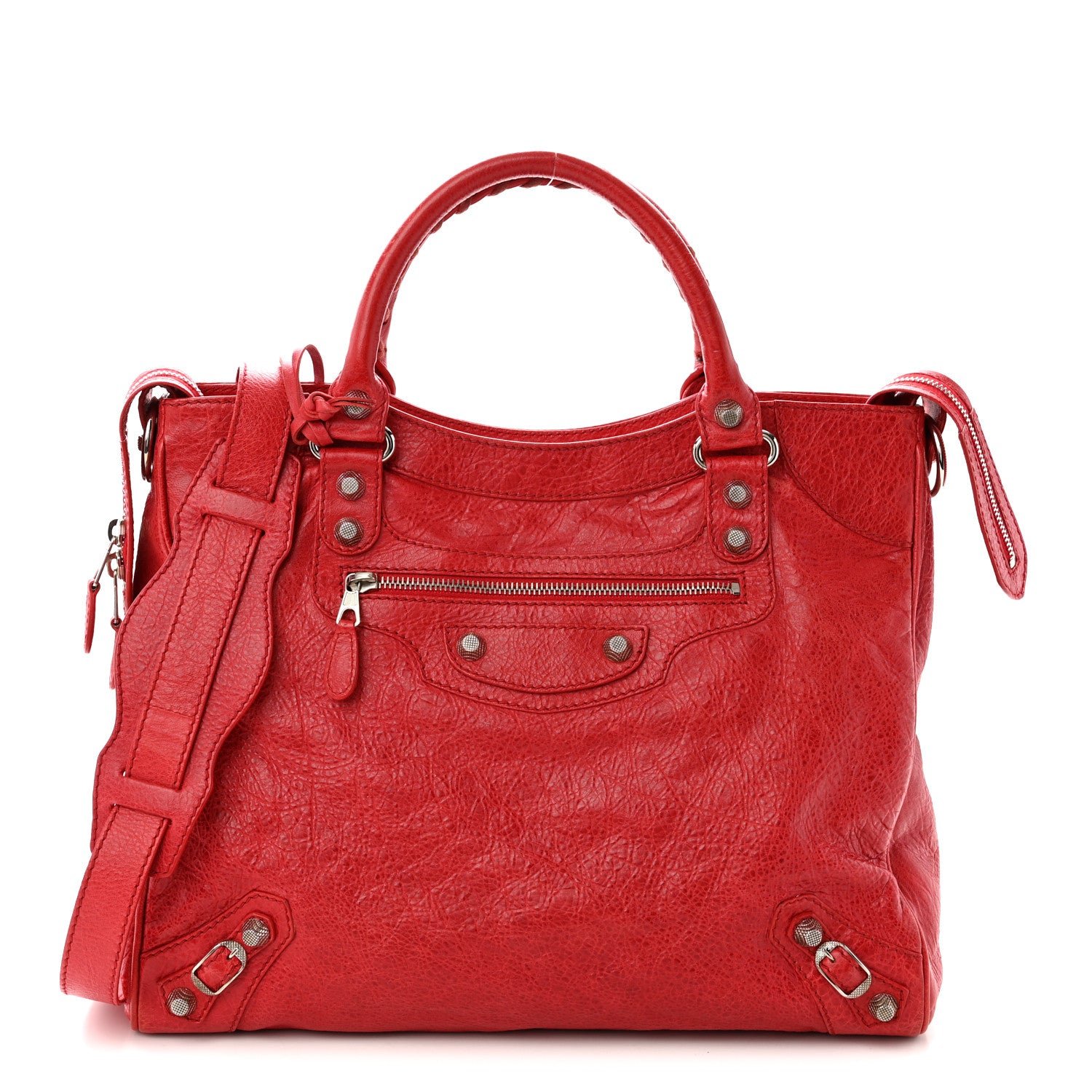 Balenciaga Agneau Giant 12 Silver Hardware Velo Coquelicot