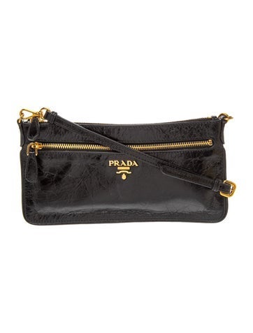 Saffiano Leather Vitello Shine Black Crossbody Bag