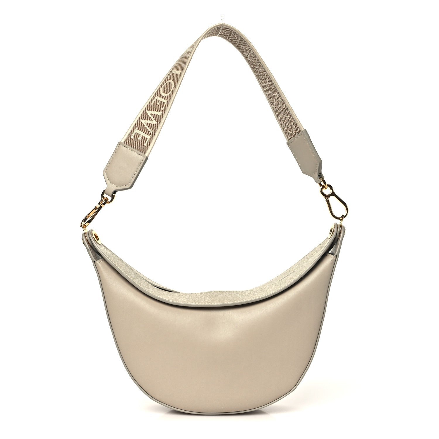 Loewe Satin Calfskin Jacquard Small Luna Bag Oat