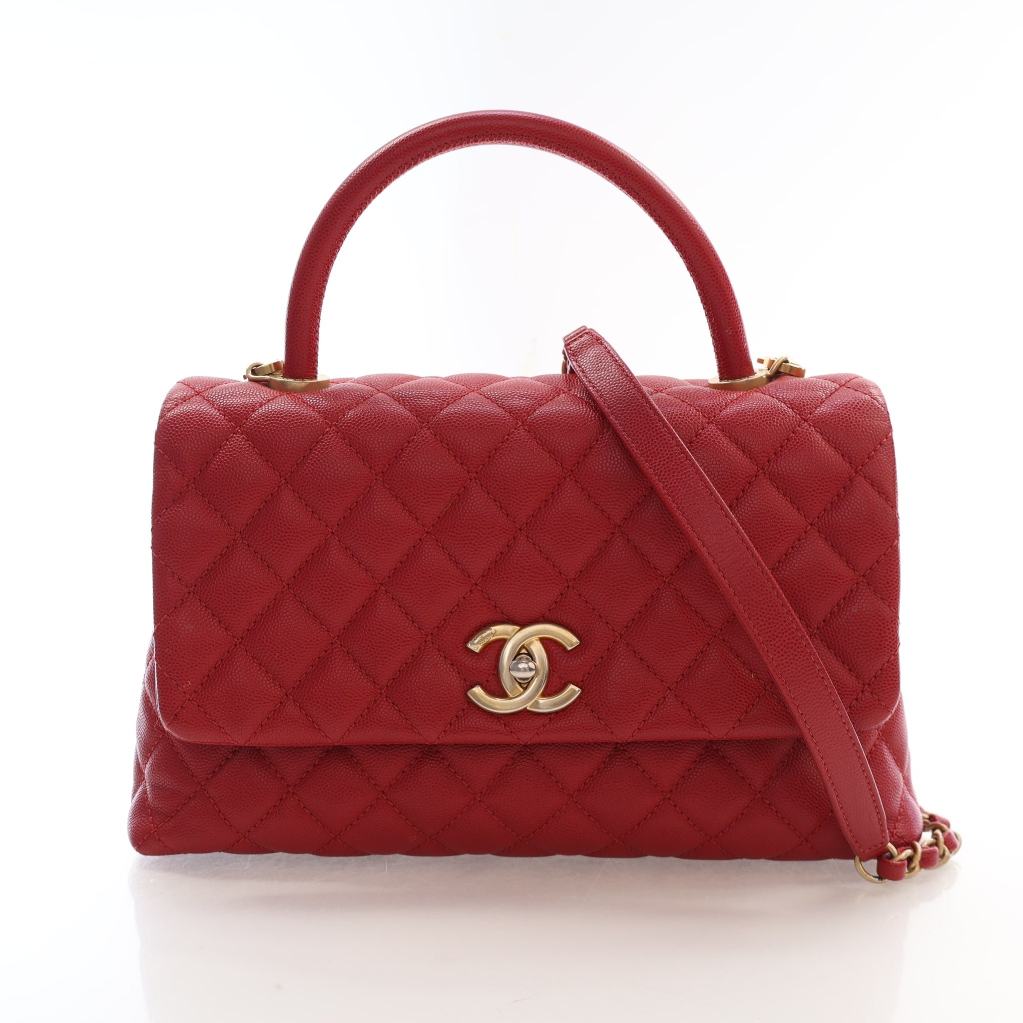 Chanel Medium Caviar Top Handle Flap Bag