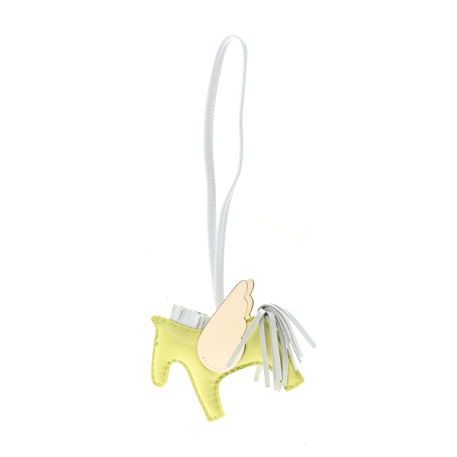 Hermes Milo Lambskin Grigri Rodeo Pegase Horse Bag Charm PM Jaune Bourgeon Bleu Brume Nata