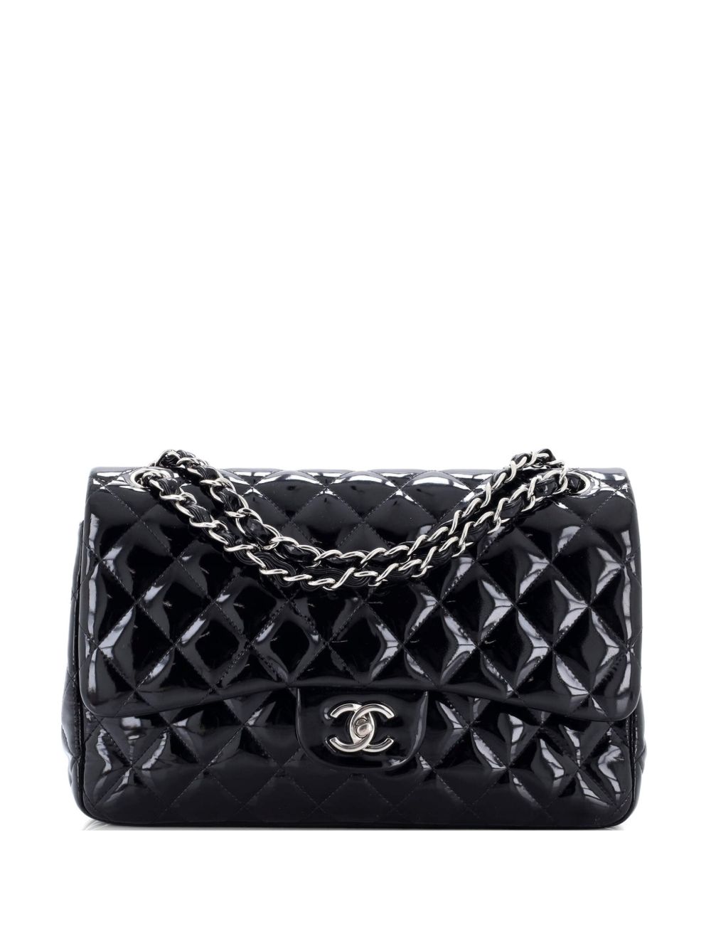 Classic Double Flap Bag Quilted Patent Jumbo shoulder bag