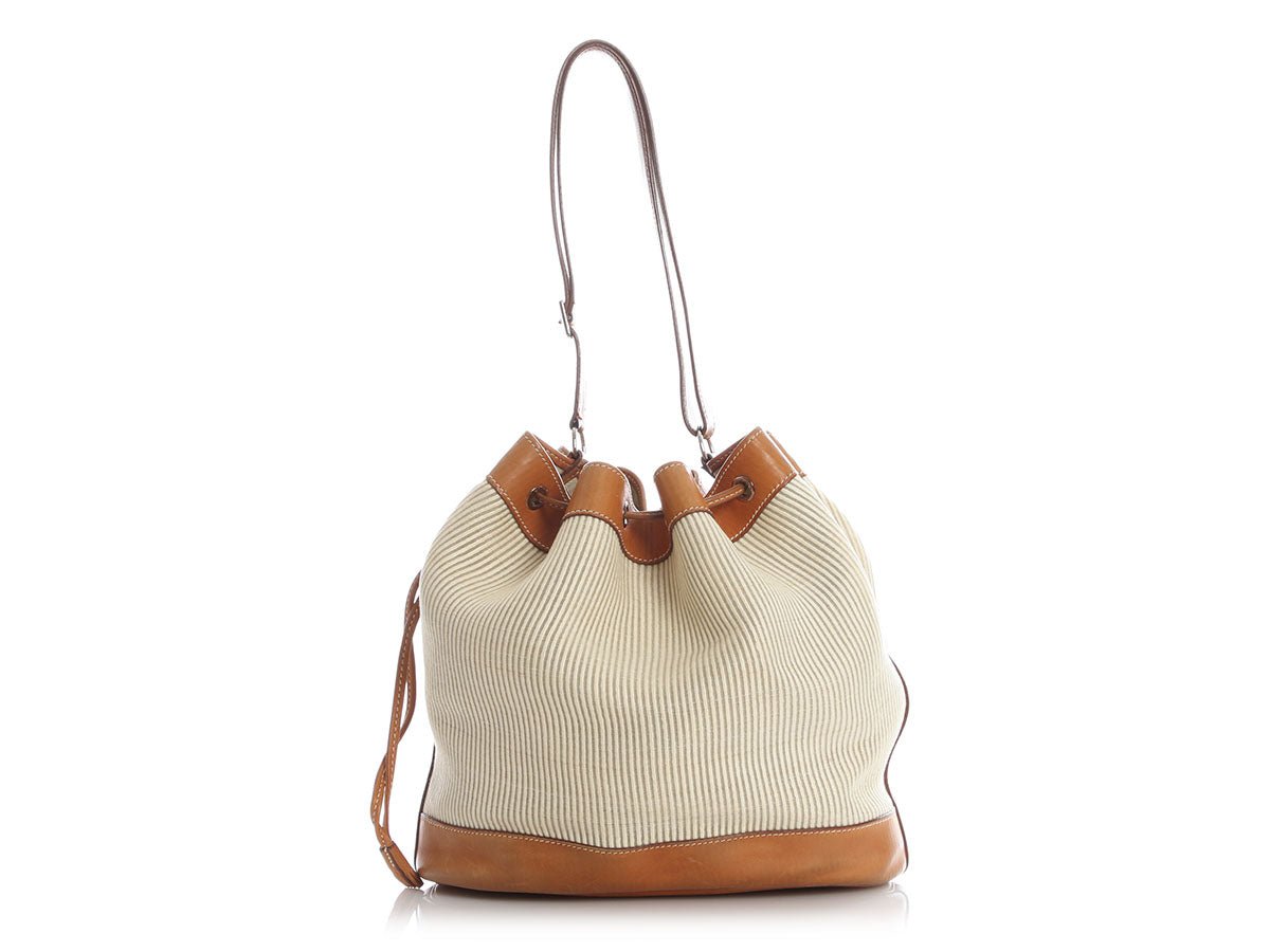 Hermès Vintage Crinoline and Barenia Natural Market Bag GM