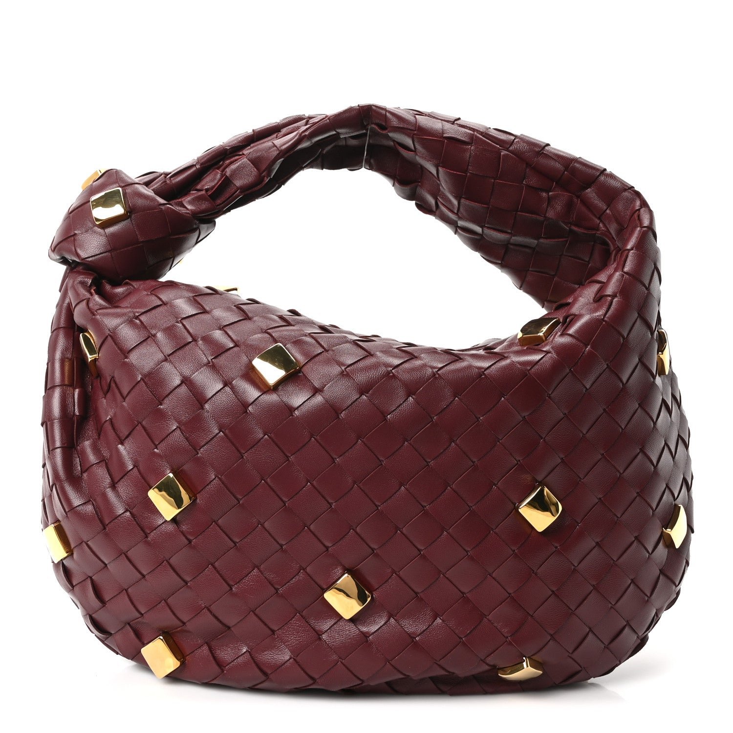 Bottega Veneta Nappa Intrecciato Studded Teen Jodie Hobo Barolo