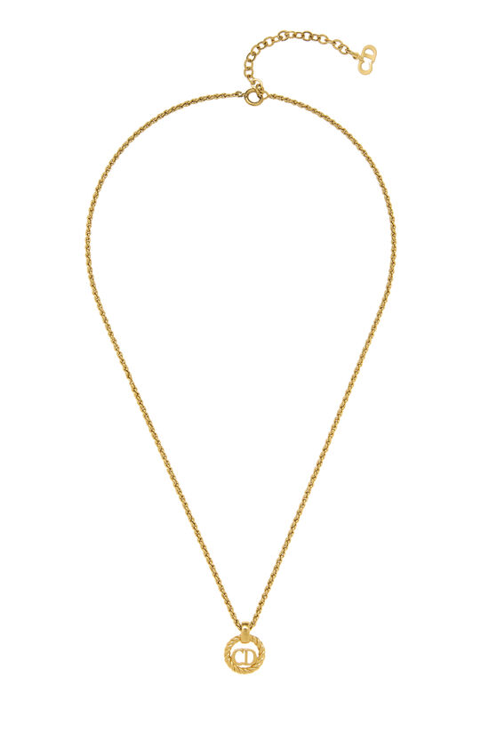 Dior Gold Round 'CD' Necklace Small
